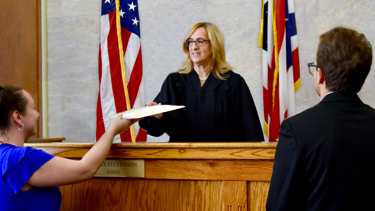 Judge Stevenson presiding in court